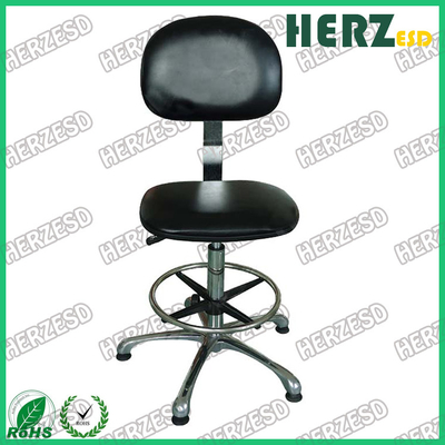 Cleanroom Antystatyczna skóra PU Wysokoprofilowe krzesło z oparciem z podnóżkiem