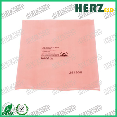 Materiał folii PE Torby ochronne ESD, różowe torby ESD Grubość 0,075 mm