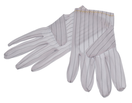 Bezpieczne białe antystatyczne paski poliestrowe rękawice robocze ESD Przemysł elektroniki do pomieszczeń czystych