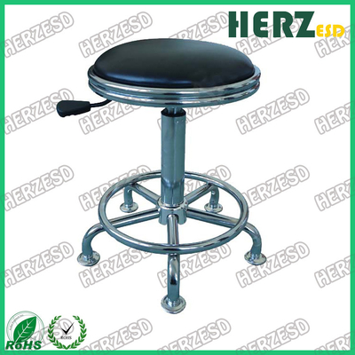 PU skórzane okrągłe bezpieczne krzesła ESD Wysokie stołki barowe z podnóżkiem