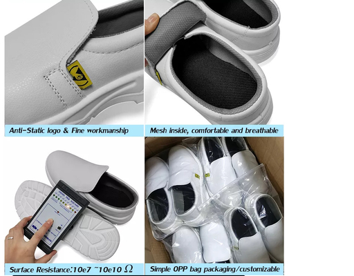 Buty antystatyczne ESD do pomieszczeń czystych Oddychający but ochronny ze stalowymi noskami