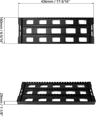 Antystatyczny półka krążenia ESD półka czarny plastikowy półka PCB, 25 gniazdek do przechowywania