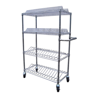 ESD Rack 4 Wire Shelves Chrom Shelf Trucks Antystatyczne płyty chromowe Wire Trolley