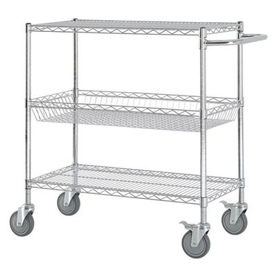 ESD Wire Shelf Trolley Niestandardowy Targowy Koszyk do przechowywania ze stali nierdzewnej Antystatyczny
