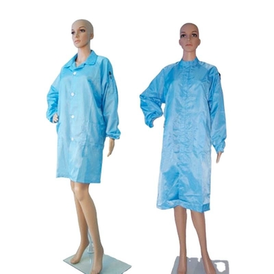 ESD Smock Antystatyczny Wydział czystego odzieży roboczej Polyester Strip Grid Polyester Logo