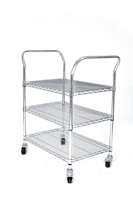 Niestandardowy stalowy ESD Wire Shelf Trolley Cart Mesh Storage Antistatic Wire Trolley