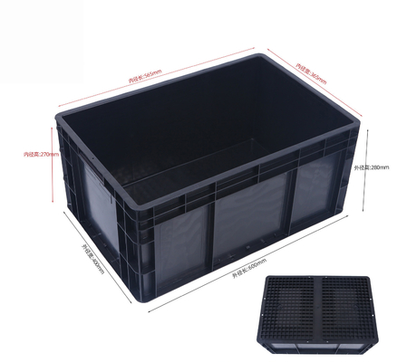 600*400mm ESD Pudełka plastikowa ESD Pudełka magazynowa ESD Pudełka przewodząca do części elektronicznych