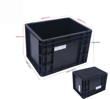 400x300mm Pojemnik do przechowywania składowy ESD Przemysłowy pojemnik plastikowy do przechowywania