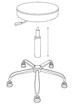 Obrotowe wysokie krzesło ESD z PU, antystatyczne, okrągłe, ze podnóżkiem