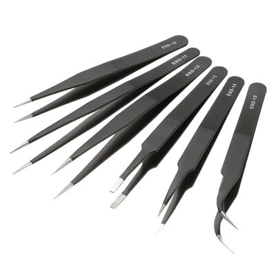 Stainless Steel ESD Safe Tweezers 110mm for Electronics and Phone Repair