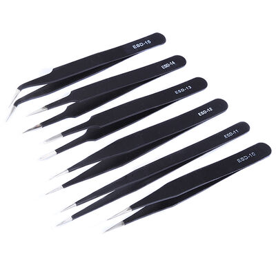 Stainless Steel ESD Safe Tweezers 110mm for Electronics and Phone Repair