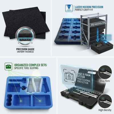 Niestandardowa antystatyczna ESD Foam Insert Pad wysokiej gęstości EVA IXPE Adhesive Backed Liner For Electronics Case Packaging