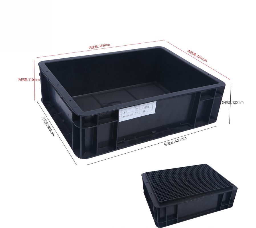 400x300mm Pojemnik do przechowywania składowy ESD Przemysłowy pojemnik plastikowy do przechowywania